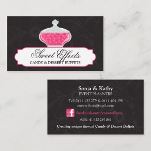 Carte De Visite Buffet fait sur commande de sucrerie et de dessert