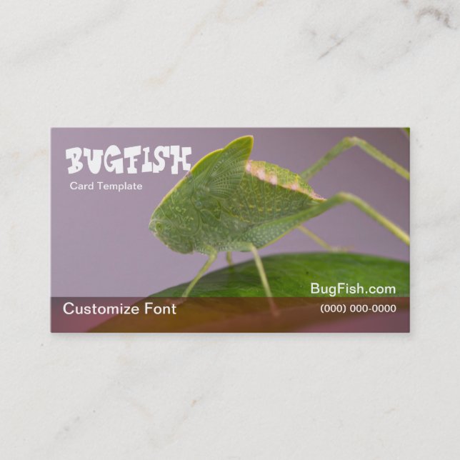 Carte De Visite BugFish Photography Modèle de bogues (Devant)
