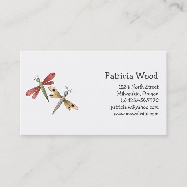 Carte De Visite Buggin vous · Libellules (Devant)