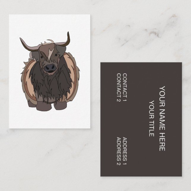 Carte De Visite Bull Cattle (Devant / Derrière)
