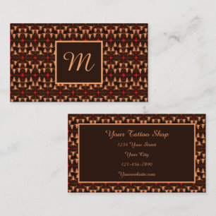 Carte De Visite Bull Skull Western Pays Brown Rouge Rustique