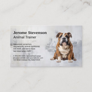 Carte De Visite Bulldog assis   Entraîneur de chiens