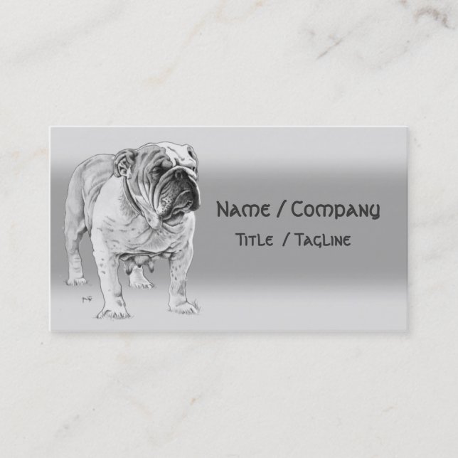 Carte De Visite Bulldog britannique (Devant)