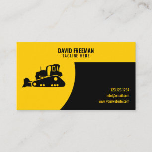 Carte De Visite Bulldozer de construction jaune et noir unique