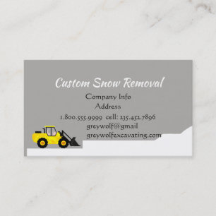 Carte De Visite Bulldozer d'enlèvement de neige personnalisé
