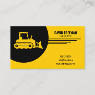 Carte De Visite Bulldozer Machine de construction jaune et noire