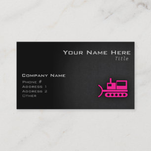 Carte De Visite Bulldozer rose chaud