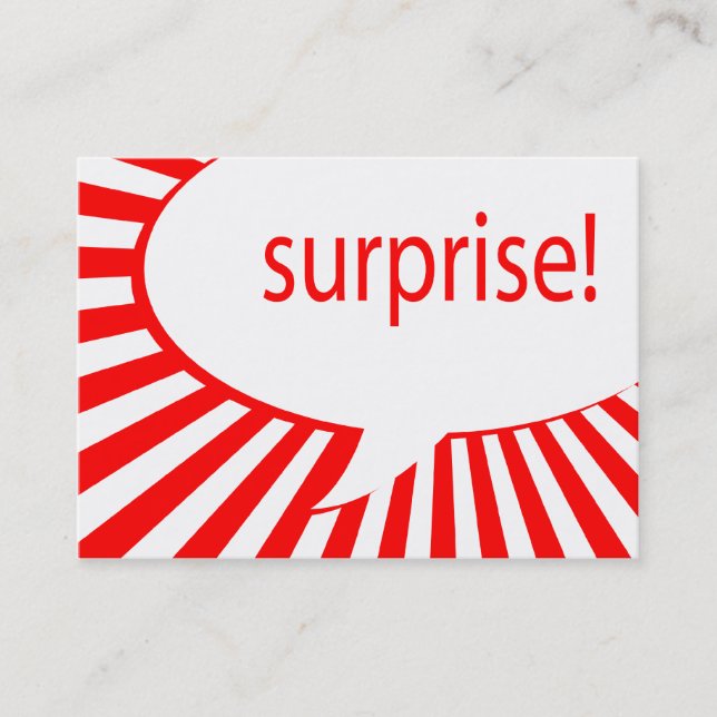 Carte De Visite bulle de discours de parti surprise (Devant)