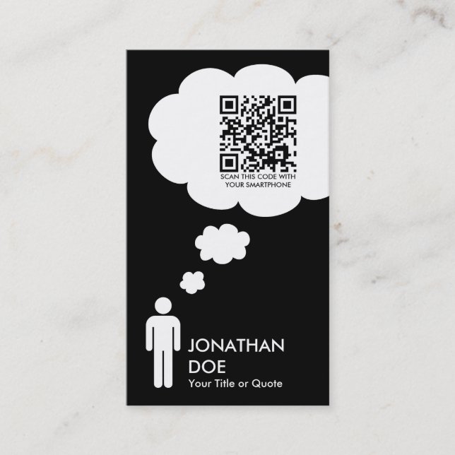 Carte De Visite bulle de pensée de code de qr (Devant)