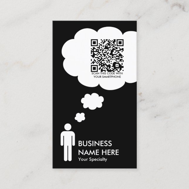 Carte De Visite bulle de pensée de code qr (Devant)