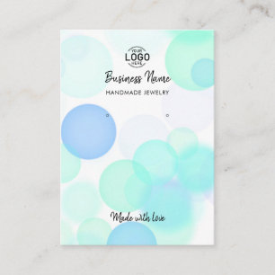 Carte De Visite Bulles bleues modernes Boules blanches Boucles d'o