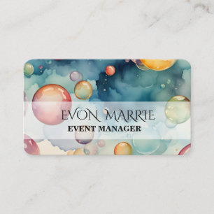 Carte De Visite Bulles colorées Aquarelle Art