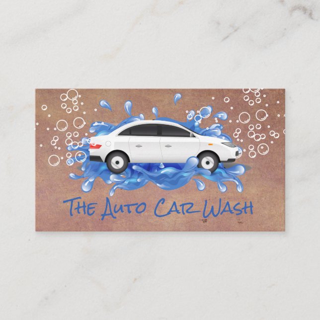 Carte De Visite Bulles de lavage de voiture et service de nettoyag (Devant)