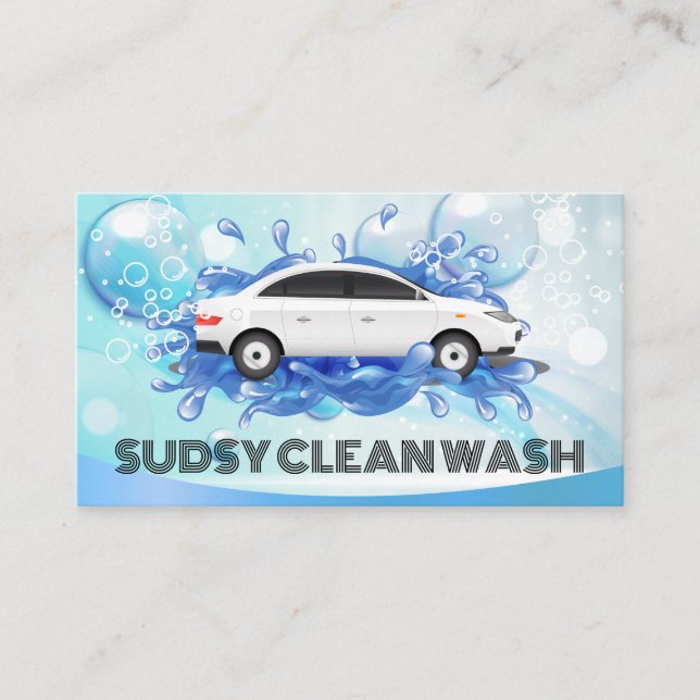 Carte De Visite Bulles de lavage de voiture | Soap Suds Splash Arr (Devant)