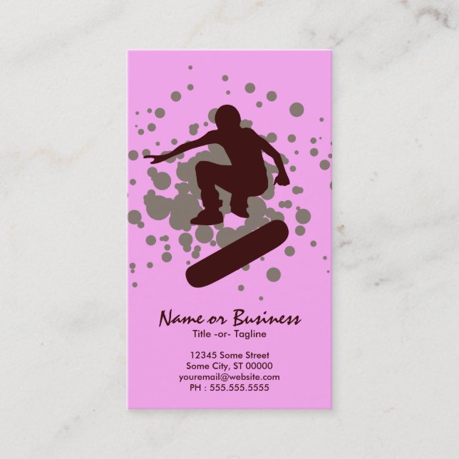 Carte De Visite bulles de skateboard (Devant)
