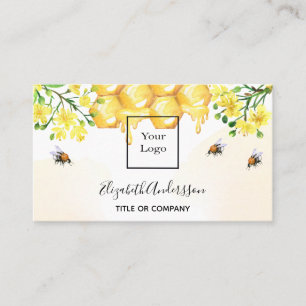 Carte De Visite Bumble abeilles miel fleurons jaunes logo