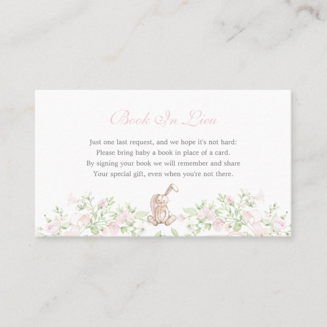 Carte De Visite Bunny Book In Lieu, game (Devant)