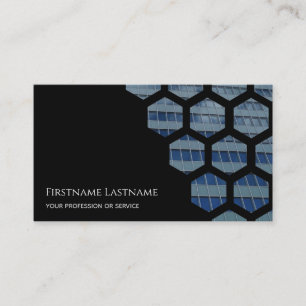 Carte De Visite Bureau de façade en verre noir gratte-ciel rectang