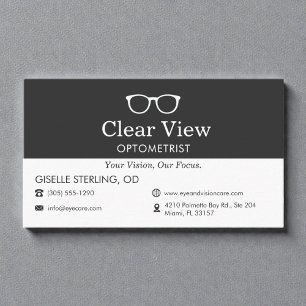 Carte De Visite Bureau d'optométrie lunettes 