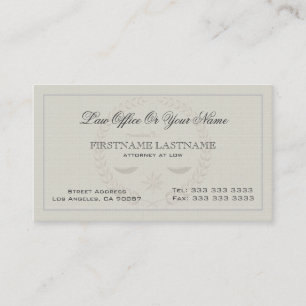 Carte De Visite Bureau du procureur Texture de lin simple 2