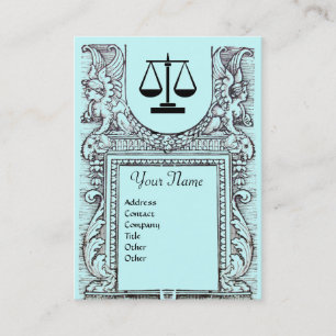 Carte De Visite BUREAU JURIDIQUE, PROCUREUR Monogramme, bleu