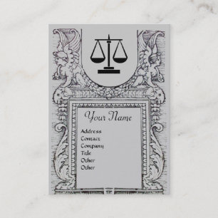 Carte De Visite BUREAU JURIDIQUE, PROCUREUR Monogramme, gris