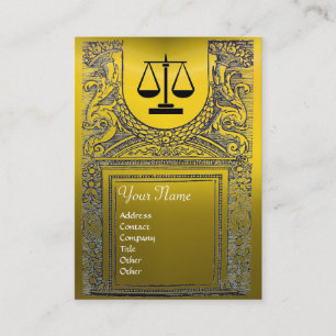 Carte De Visite BUREAU JURIDIQUE, PROCUREUR Monogramme jaune