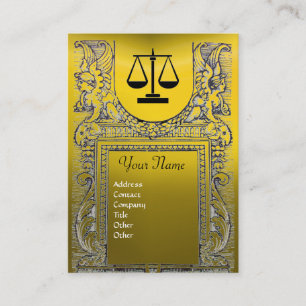 Carte De Visite BUREAU JURIDIQUE, PROCUREUR Monogramme jaune