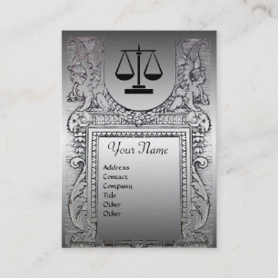 Carte De Visite BUREAU JURIDIQUE, PROCUREUR Monogramme Perle de pl