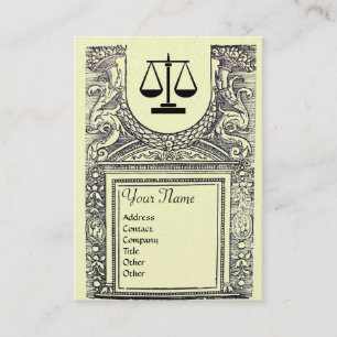 Carte De Visite BUREAU JURIDIQUE, PROCUREUR Monogramme, platine mé