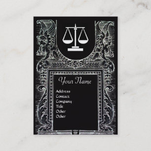 Carte De Visite BUREAU JURIDIQUE, PROCUREUR Monogramme Platine Mét