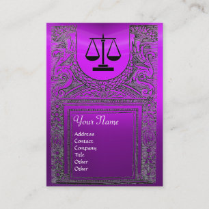 Carte De Visite BUREAU JURIDIQUE, PROCUREUR Monogramme violet