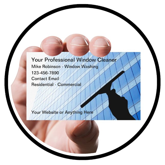 Carte De Visite Bureau Professionnel De Nettoyage De Fenêtres Et R (Créateur téléchargé)