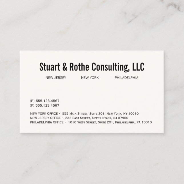 Carte De Visite Bureau professionnel simple et élégant (Devant)