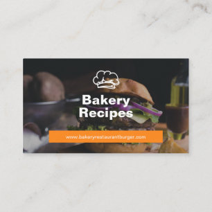 Carte De Visite Burger minimaliste Photo Restaurant Chef Cuisine