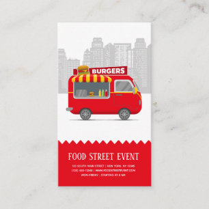 Carte De Visite Burgers de camion de nourriture hamburgers