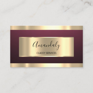 Carte De Visite Burgundy Gold Professional Maquillage clous rose