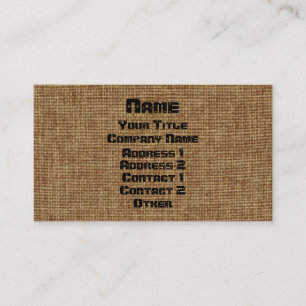 Carte De Visite Burlap Générique Créez votre propre budget simple