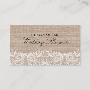 Carte de visite Burlap & Lace