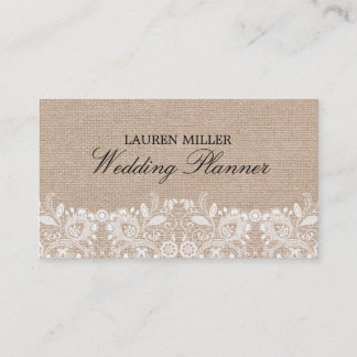 Carte de visite Burlap & Lace