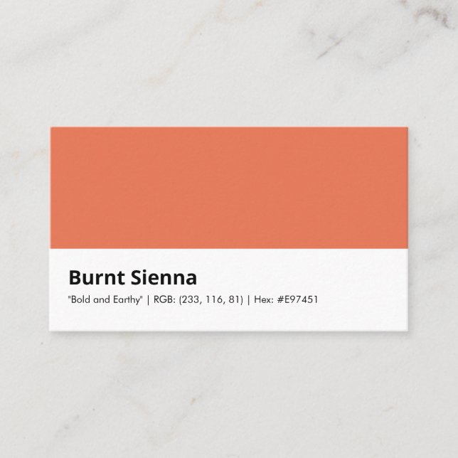 Carte De Visite Burnt Sienna | "Audacieux et terre" (Devant)