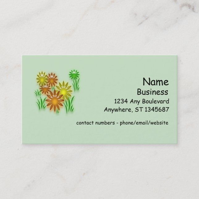 Carte De Visite Bus. Card - Three Dimensional Daisies (Devant)