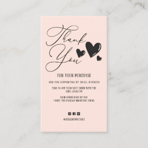 Carte De Visite Bus de Merci de commande de coeur de script signat
