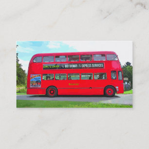 CARTE DE VISITE BUS ROUGE BRITANNIQUE