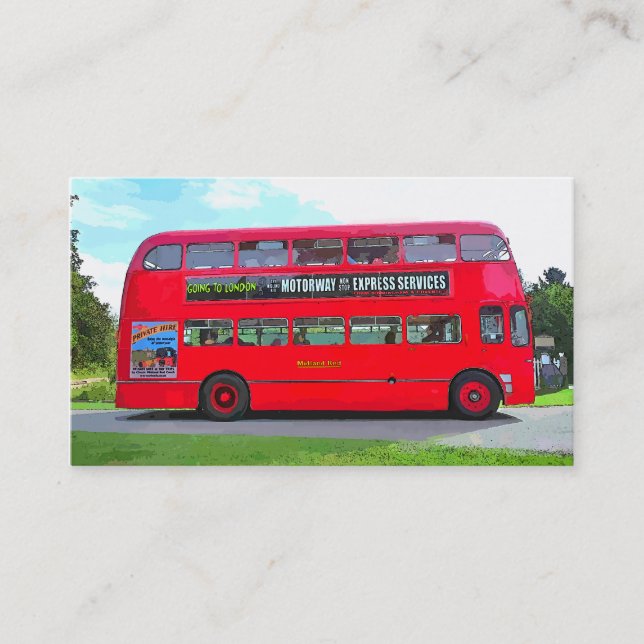 CARTE DE VISITE BUS ROUGE BRITANNIQUE (Devant)
