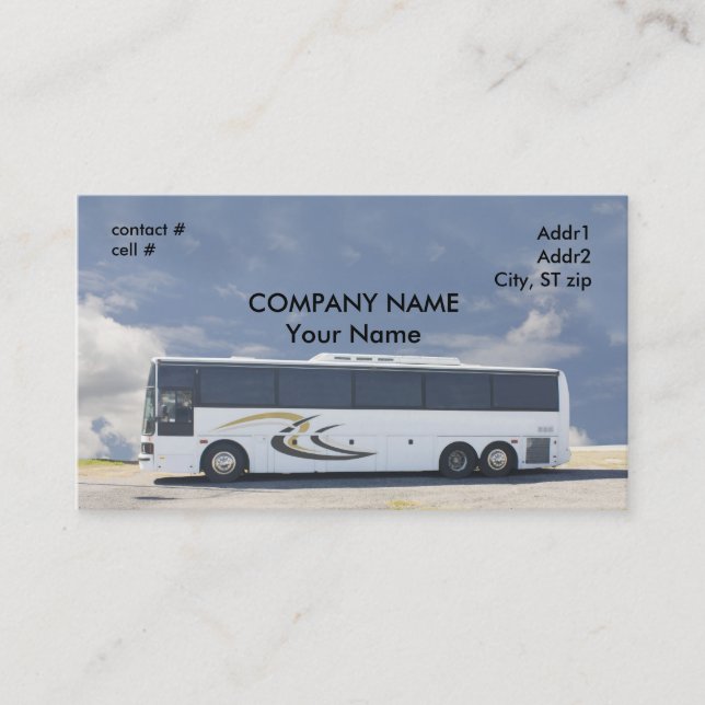 Carte De Visite bus touristique blanc (Devant)