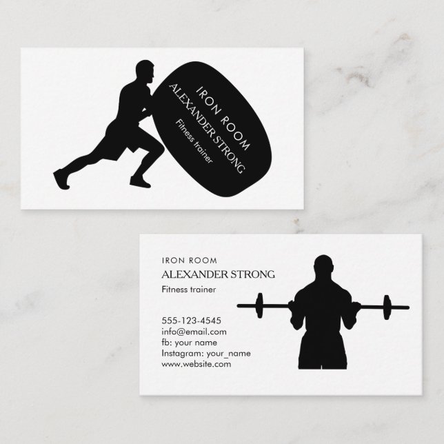 Carte De Visite Business card for a fitness trainer or nutritionis (Devant / Derrière)
