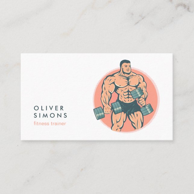 Carte De Visite Business Card for Fitness trainer (Devant)