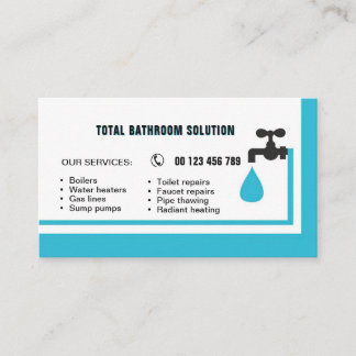 Carte De Visite business card for plumber & handyman