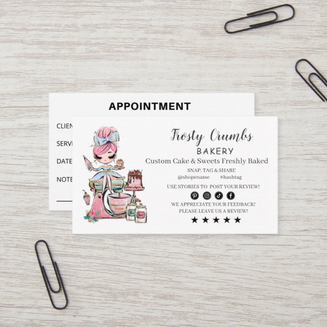 Carte De Visite Business Card für Bäckerei (Devant/Arrière en situation)